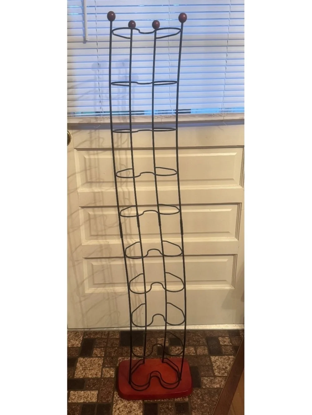 Vintage Wave Style 110 CD Storage Tower Metal Rack Wood Base 52 Inch